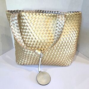 Ilse Jacobsen Hornbaek Gold Woven Tote Bag